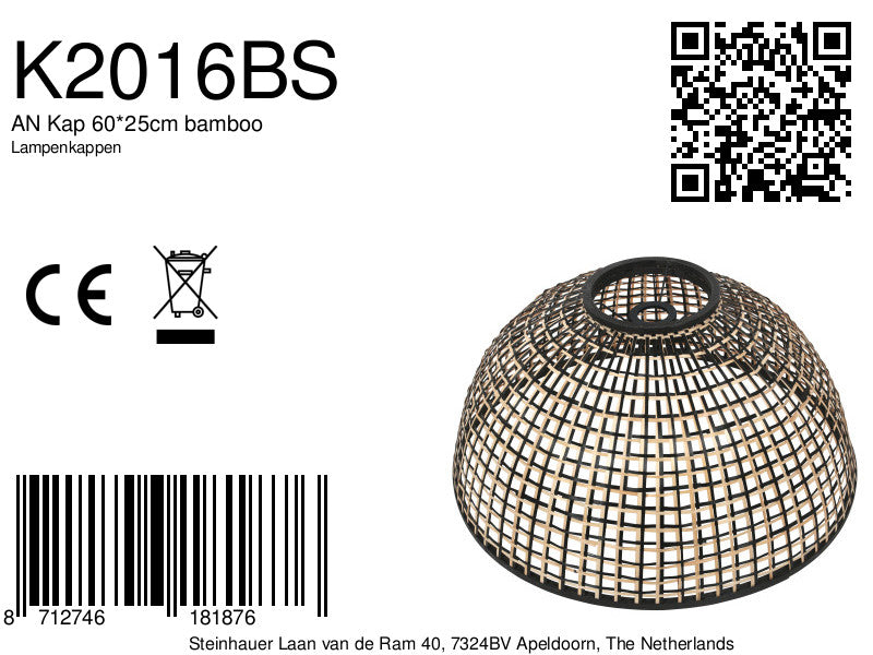 Lampenkap k2016bs ø60cm - royale bamboe kap sfeervol design e27