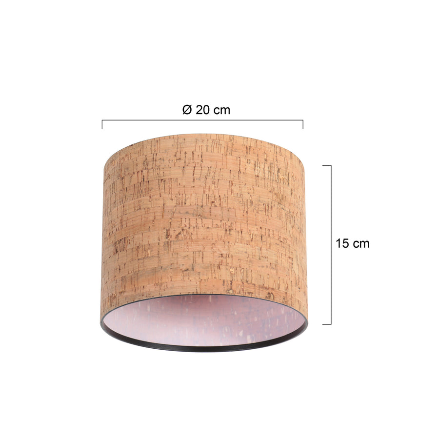 Lampenkap k3084fs ø20cm - natuurlijke kurkstructuur e27