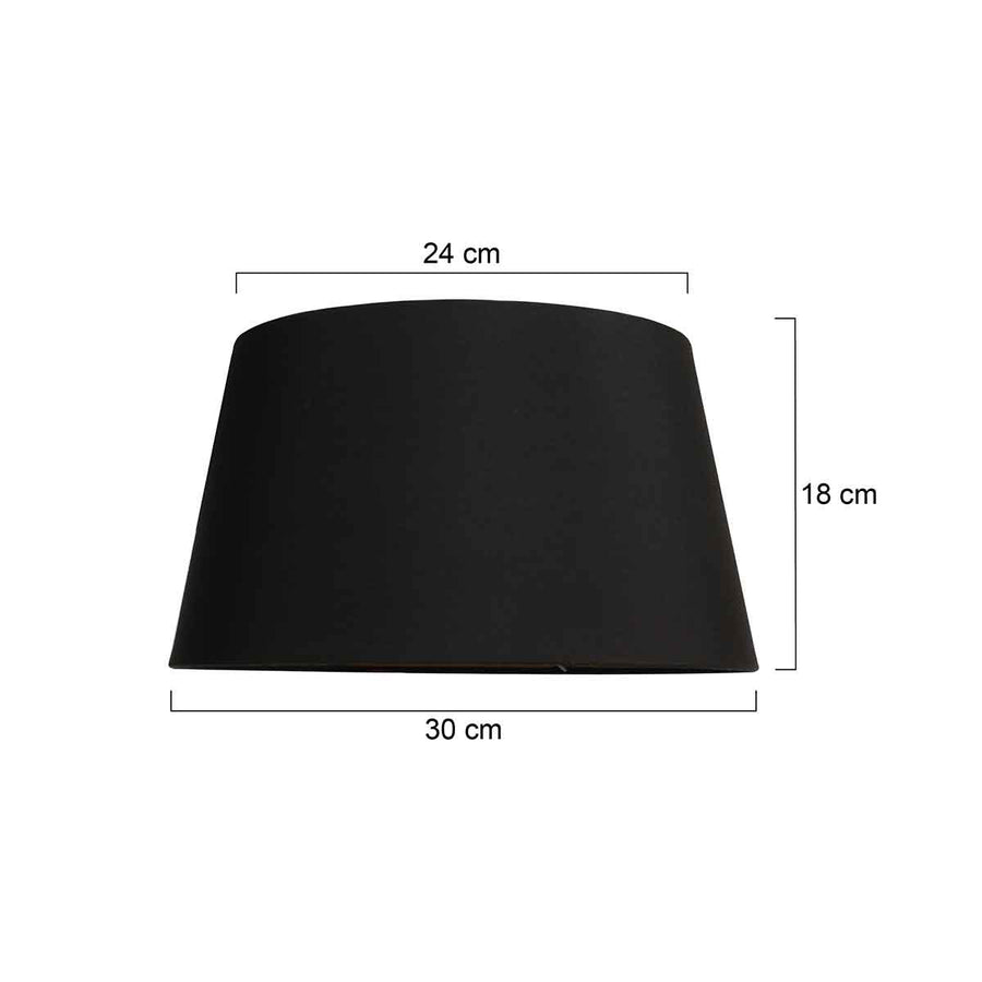 Kap 24*30*18 Rnd Be27 Effen zwart