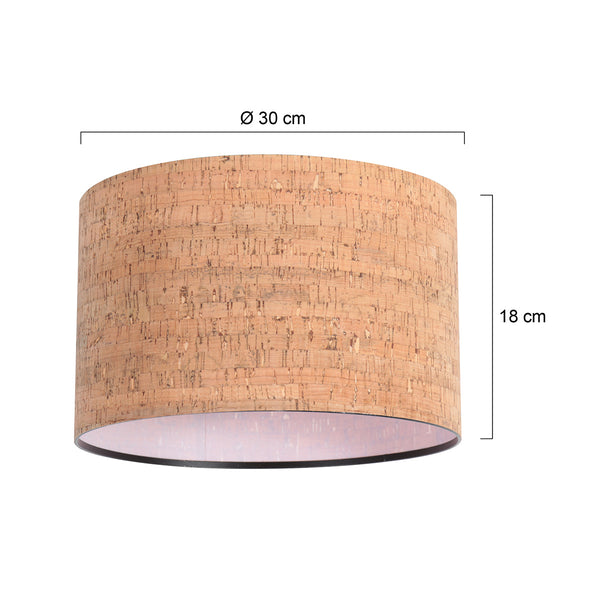 Lampenkap k7396fs ø30cm – ronde kurk kap met warme uitstraling