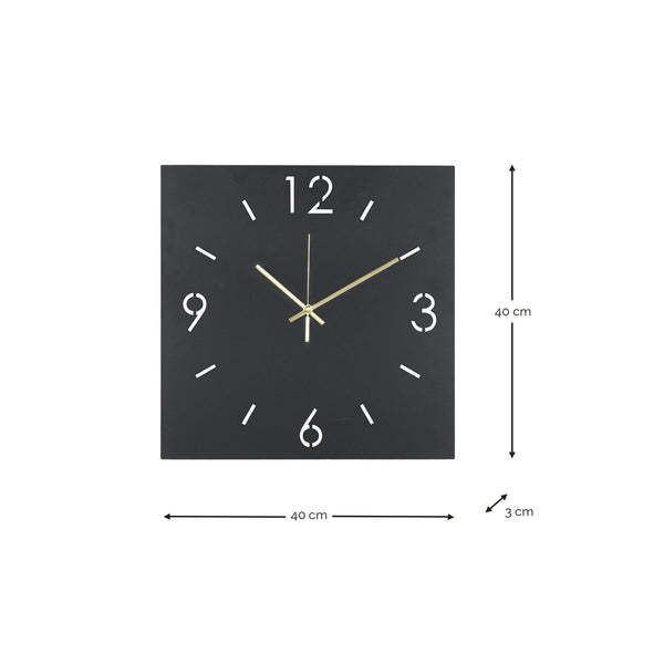 Klok Time 40 X 40 zwart