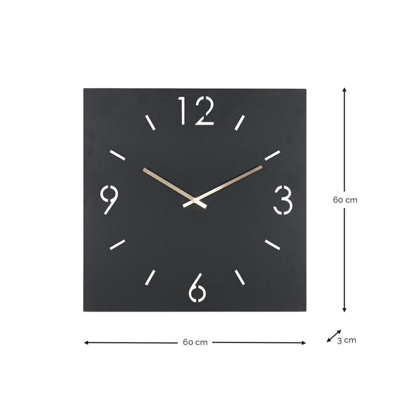 Klok Time 60 X 60 zwart