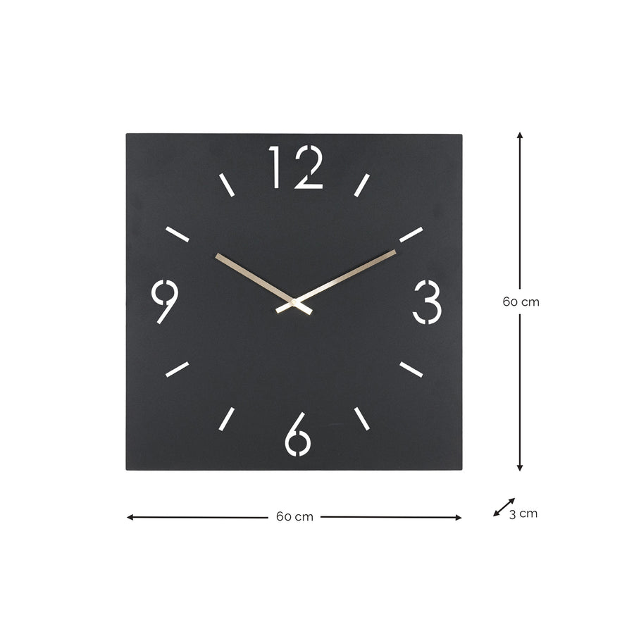 Klok Time 60 X 60 zwart