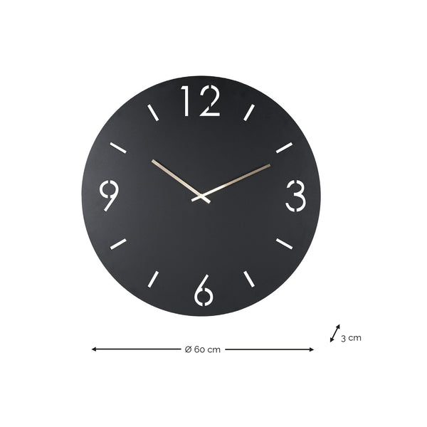 Klok Time Ø 60 zwart
