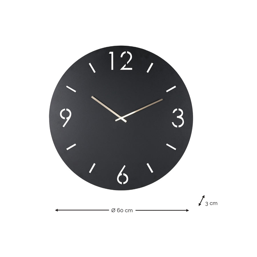 Klok Time Ø 60 zwart