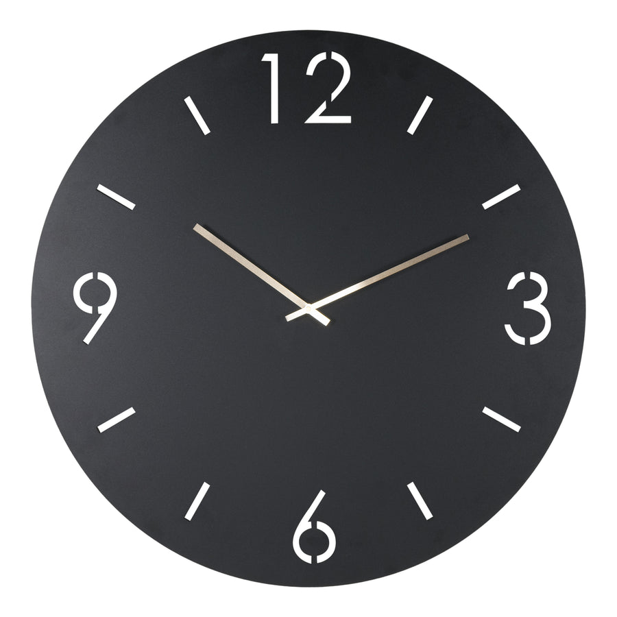 Klok Time Ø 80 zwart