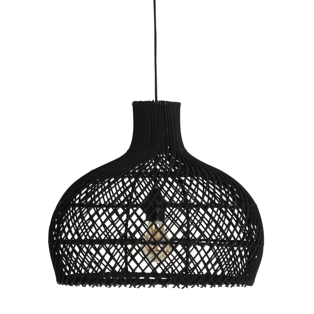 Maze rotan hanglamp zwart Ø 42x36 cm