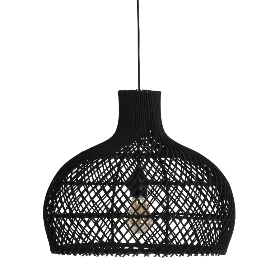 Maze rotan hanglamp zwart Ø 42x36 cm