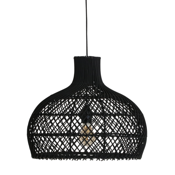 Maze rotan hanglamp zwart Ø 42x36 cm