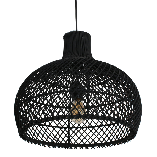 Maze rotan hanglamp zwart Ø 42x36 cm