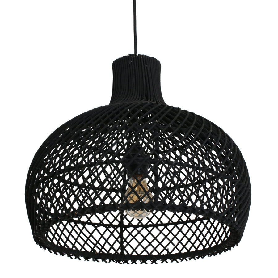 Maze rotan hanglamp zwart Ø 42x36 cm
