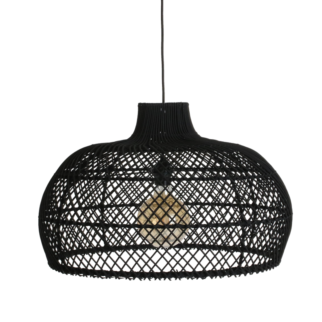 Maze rotan hanglamp zwart Ø 57x36 cm