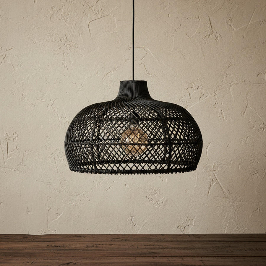 Maze rotan hanglamp zwart Ø 57x36 cm