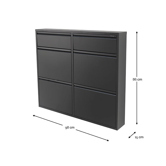 Schoenenkast Billy 6 zwart
