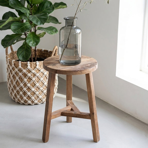 Farmwood houten kruk / bijzettafel - 34x34x50 cm