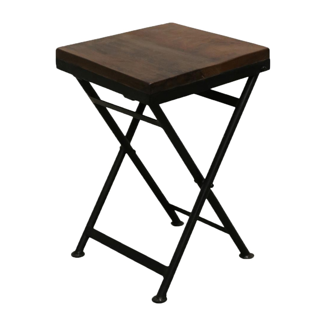 Factory inklapbare kruk/bijzettafel - fsc-gerecycled hout - 30x30x45 cm