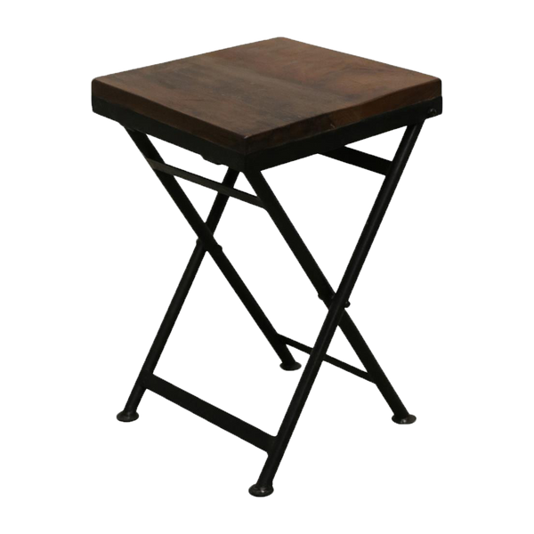 Factory inklapbare kruk/bijzettafel - fsc-gerecycled hout - 30x30x45 cm