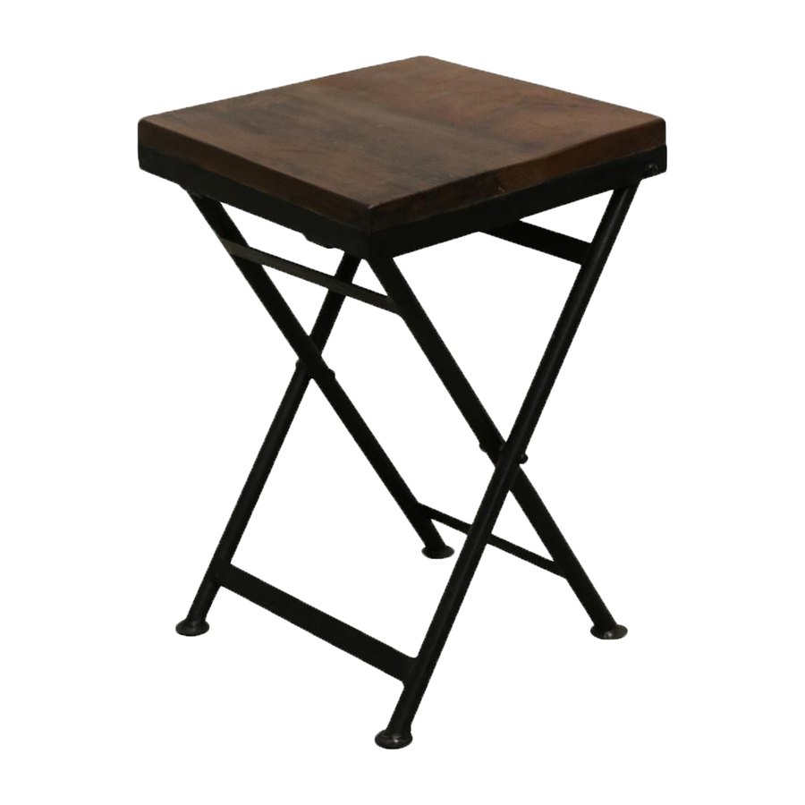 Factory inklapbare kruk/bijzettafel - fsc-gerecycled hout - 30x30x45 cm