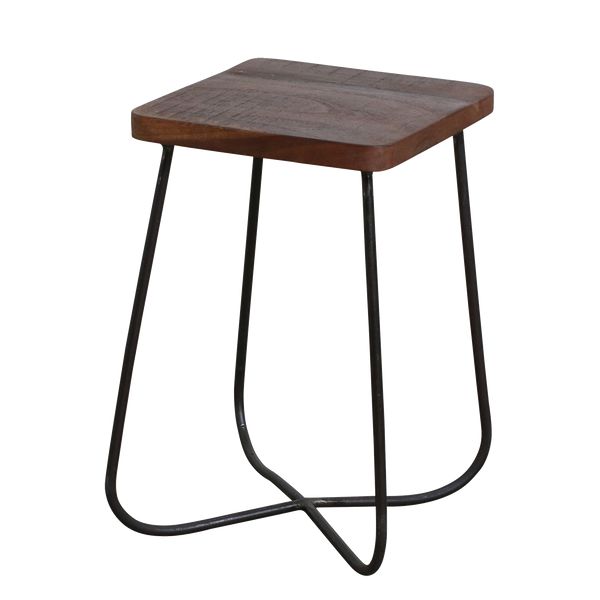 Factory kruk/bijzettafel - fsc-gerecycled hout -29x29x46 cm