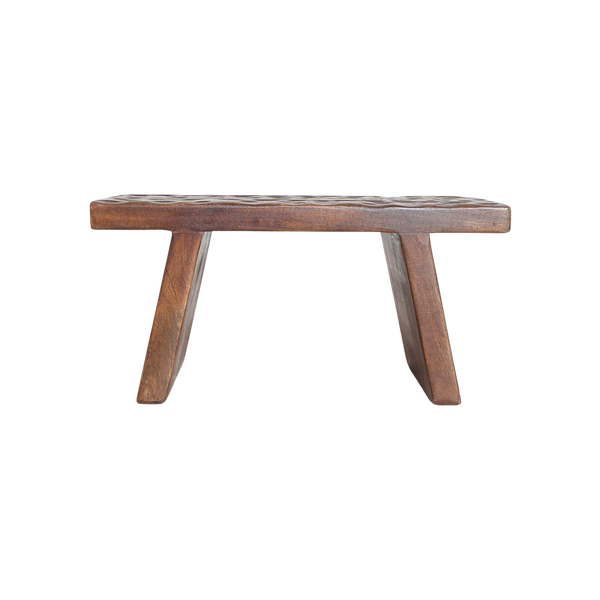 Mangohouten bijzettafel/kruk bruin - 40x25x20 cm