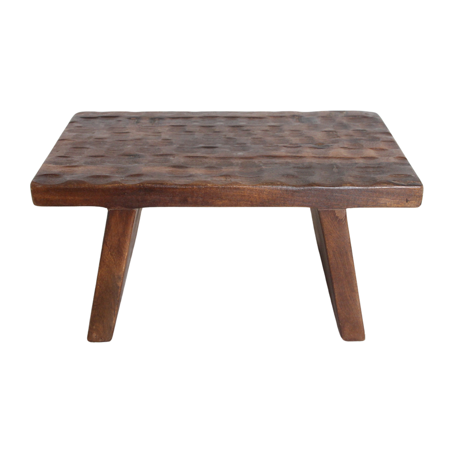 Mangohouten bijzettafel/kruk bruin - 40x25x20 cm