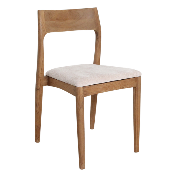 Freya teakhouten eetkamerstoel creme set van 2