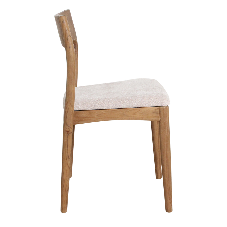 Freya teakhouten eetkamerstoel creme set van 2