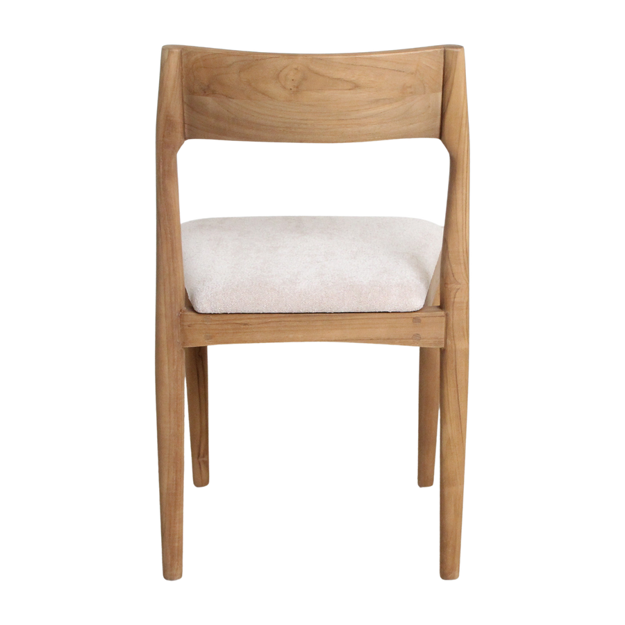 Freya teakhouten eetkamerstoel creme set van 2