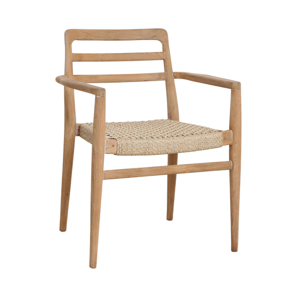 Verano teak tuinstoel met armleuning Naturel set van 2