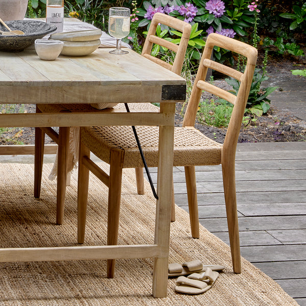 Verano teak tuinstoel met armleuning Naturel set van 2
