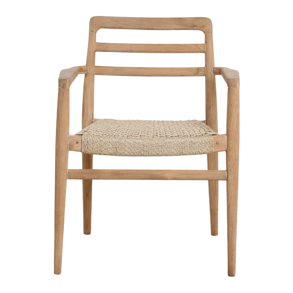Verano teak tuinstoel met armleuning Naturel set van 2