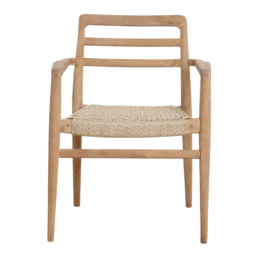 Verano teak tuinstoel met armleuning Naturel set van 2