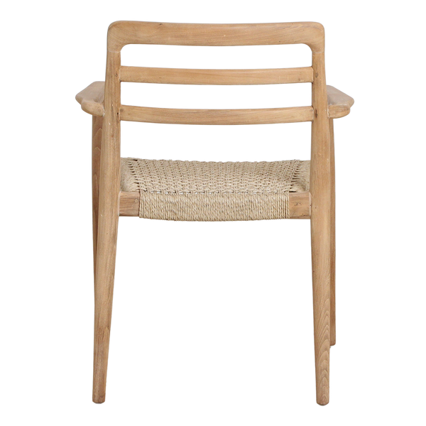 Verano teak tuinstoel met armleuning Naturel set van 2