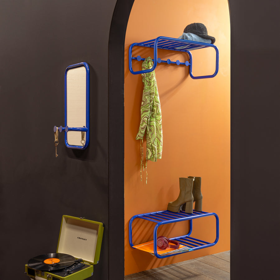 Spiegel retro blauw