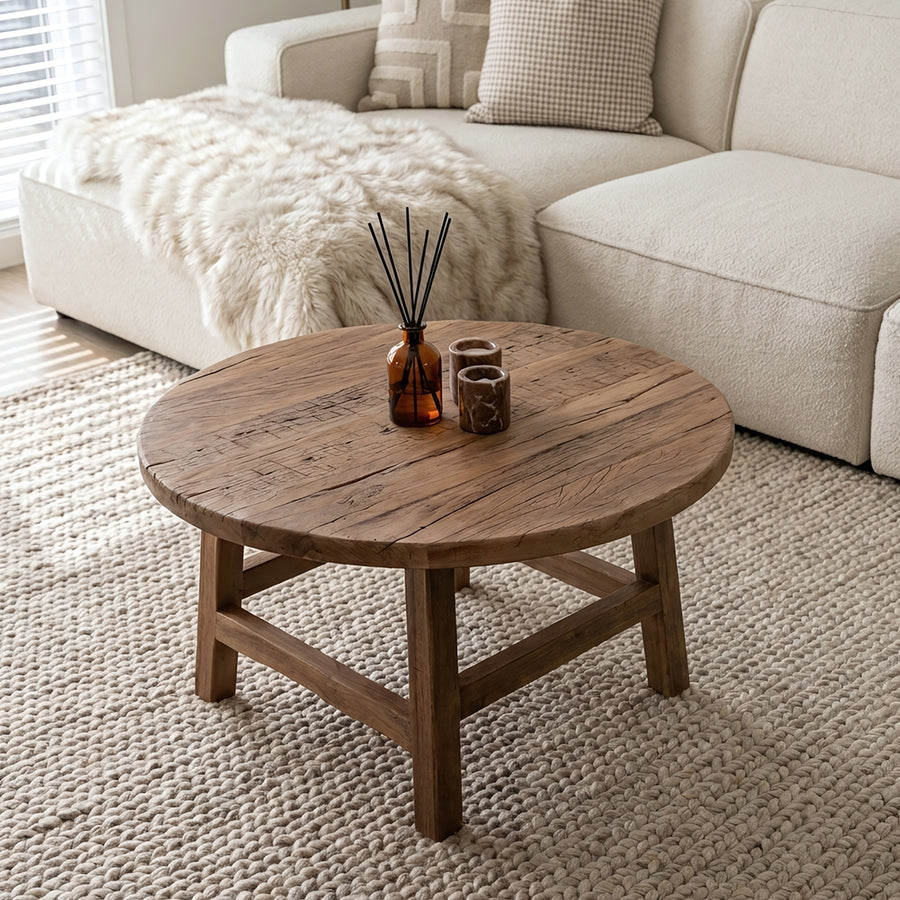 Farmwood ronde salontafel - ø70x38 cm