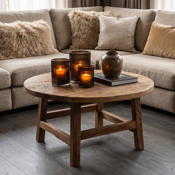 Farmwood ronde salontafel - ø70x38 cm