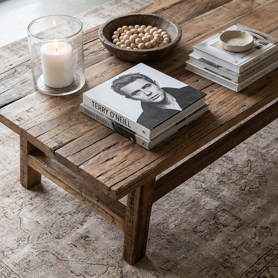 Farmwood houten salontafel rechthoek - 140x60x35 cm