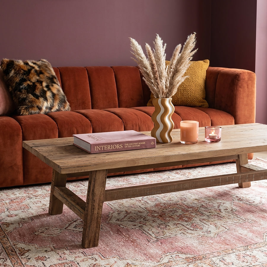 Farmwood houten salontafel rechthoek - 140x60x35 cm