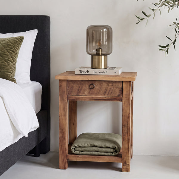 Farmwood houten nachtkastje met lade – 50x38x60 cm
