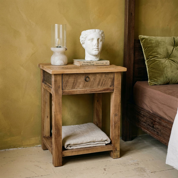 Farmwood houten nachtkastje met lade – 50x38x60 cm