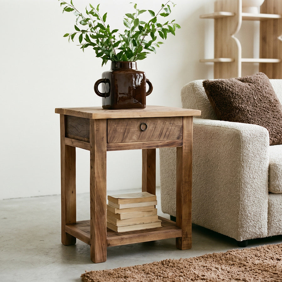 Farmwood houten nachtkastje met lade – 50x38x60 cm