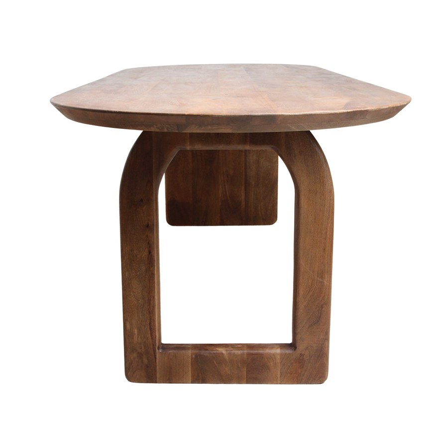 Bullnose dining table brown 180 mix base