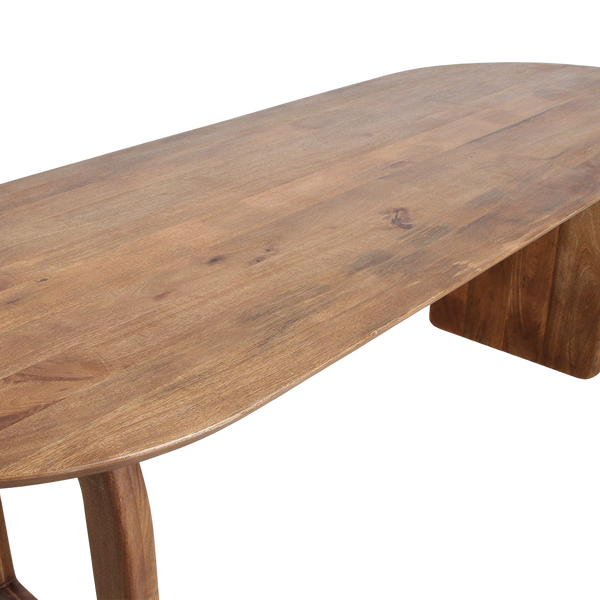 Bullnose dining table brown 180 mix base