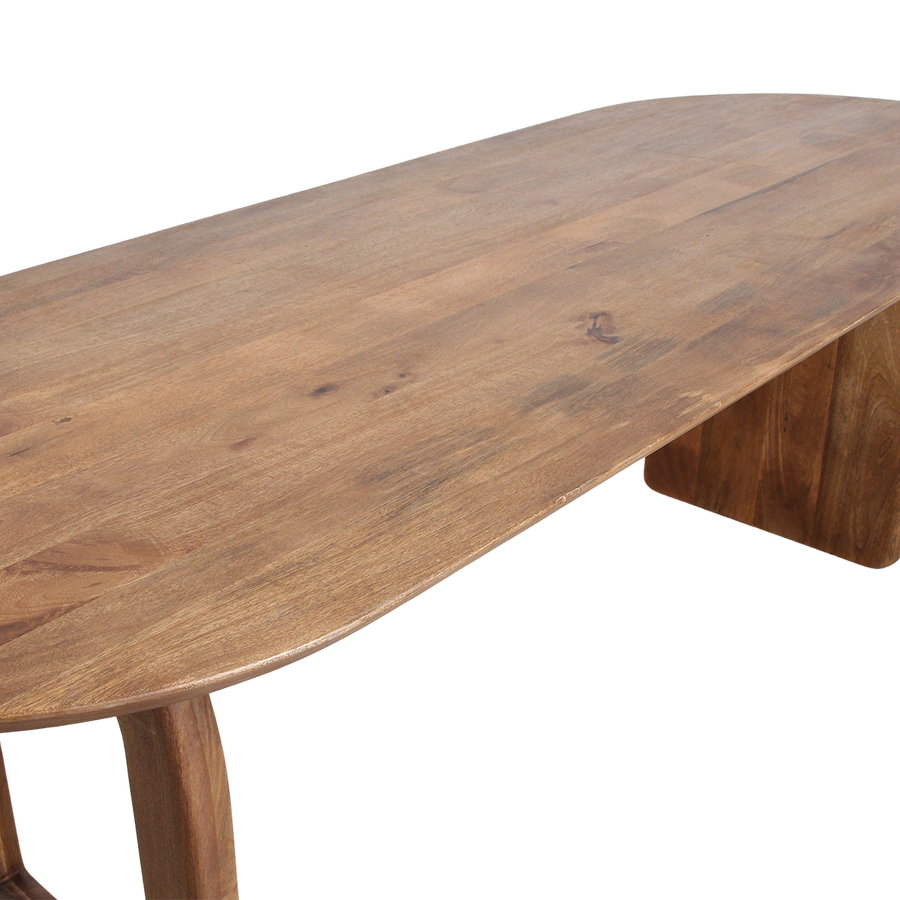 Bullnose dining table brown 180 mix base