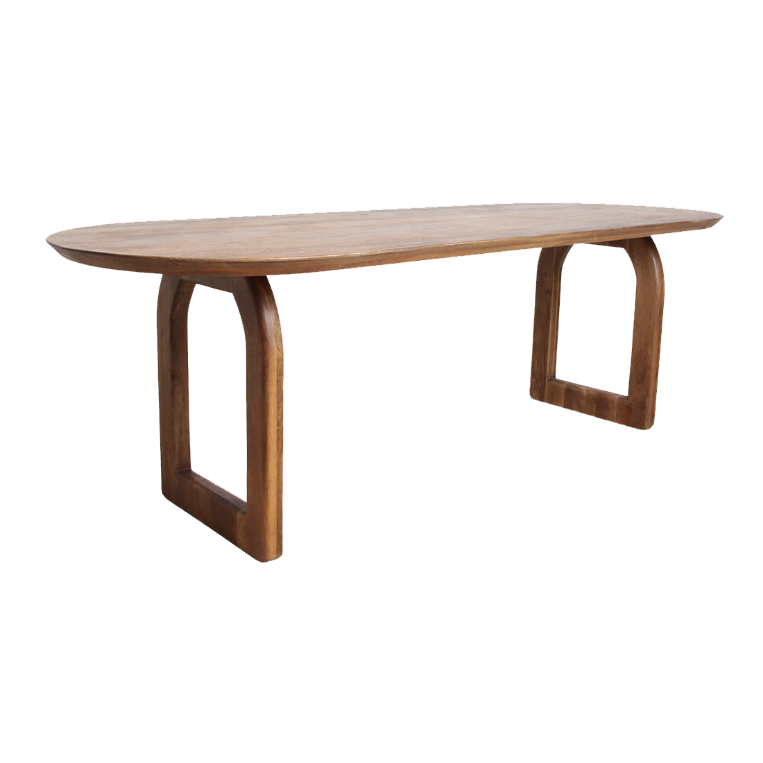 Bullnose dining table brown 180 open base
