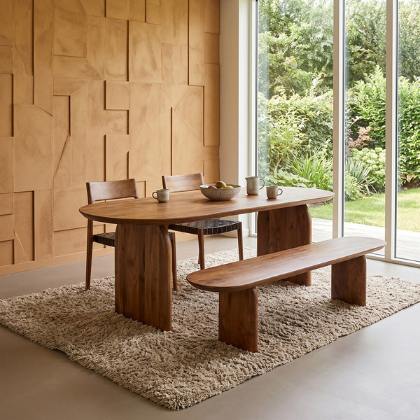 Bullnose dining table brown 180 closed base