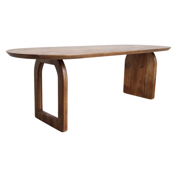 Bullnose dining table brown 200 mix base