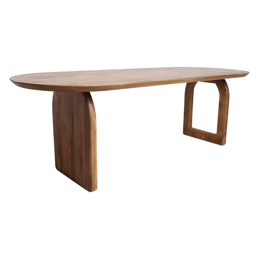 Bullnose dining table brown 200 mix base