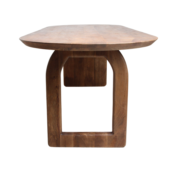 Bullnose dining table brown 200 mix base