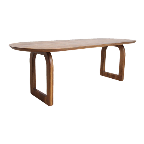 Bullnose dining table brown 200 open base